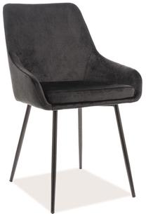 Valgomojo kėdė Albi Velvet, juoda sp., 45 cm x 50 cm x 82 cm