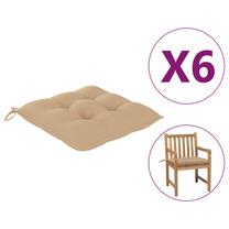 Kėdžių pagalvėlė VLX, kreminė sp., 50 cm x 50 cm, 6 vnt.