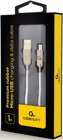 Vads Gembird USB To Micro USB Premium USB 2.0, Micro USB, 1 m, balta krās.