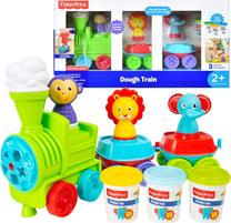 Plastilino rinkinys, su priedais, traukinys Mattel Fisher Price, įvairių spalvų