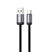 Kabelis Jellico B27 Woven Cotton, USB Type C/USB Type A, 100 cm, melna krās., 30 W