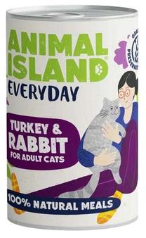 Mitrā kaķu barība Animal Island Everyday Turkey & Rabbit, tītara gaļa, 0.4 kg