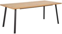 Stalas Wales, ąžuolo sp./juoda sp., 190 cm x 90 cm x 75 cm