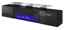 TV galds Cama Meble Rova, melna krās., 190 cm x 37 cm x 48 cm