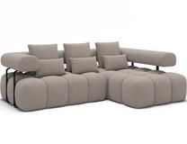 Kampinė sofa Levvi, smėlio sp., 184 x 260 cm x 102 cm