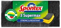 Tīrīšanas sūklis Spontex Supermax, melna krās./dzeltena krās., 3 gab.
