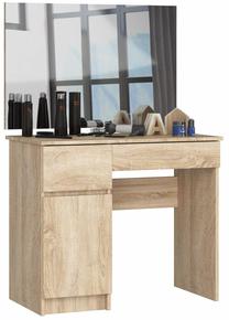 Kosmetinis staliukas Akord Furniture Factory CLP P-2/SL, ąžuolo, 90 cm x 50 cm x 142 cm, su veidrodžiu