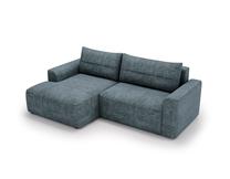 Kampinė sofa - lova Polak Meble Lullo, mėlyna sp., dešininė, 233 x 144 cm x 90 cm