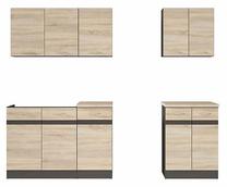 Virtuvės baldų komplektas Junona Line, sonoma ąžuolo sp./wenge sp., 1.8 m
