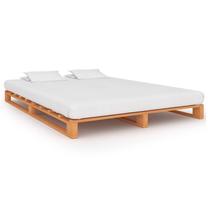 Lova dvigulė VLX Solid Pine Wood, 180 x 200 cm, ruda sp., be čiužinio, su grotelėmis