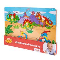 Medinė dėlionė Smily Play Dinosaurs SPW83597, 6 vnt.