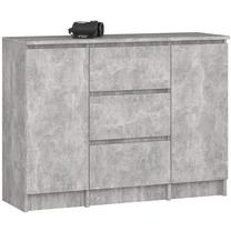 Komoda Akord Furniture Factory K100, pilka sp., 76 cm x 35 cm x 101 cm