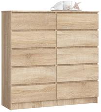 Komoda Akord K120 10SZ CLP, ąžuolo sp., 121 cm x 120 cm x 40 cm
