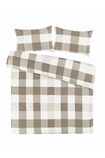 Gultas veļas komplekts Kenda Sand Nevada 125, balts krās./brūna krās./bēša krās., 50 x 75 cm, 225 x 225 cm