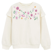 Džemperi, klasisks, meitenēm Cool Club Pink Flowers CCG2711808, bēša krās., 98 cm