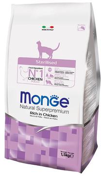 Sausā kaķu barība Monge Natural Superpremium Sterilised, vistas gaļa, 0.4 kg