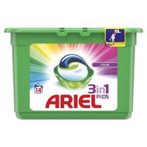 Skalbimo kapsulės Ariel Color 3 in 1, 14 vnt.