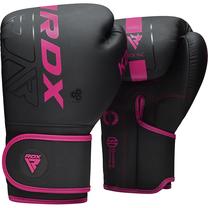 Bokso pirštinės RDX Sports F6 Matte, juoda sp./rožinė sp., 14 oz