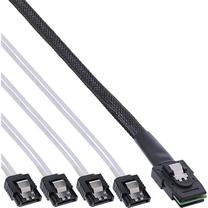 Vads InLine 27620A SFF-8087 Vīrietis, 4 x SATA, 0.75 m, balta krās.