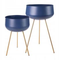 Puķu pods 2020, metāls, Ø 30 cm, zilimelns krās., 2 gab.