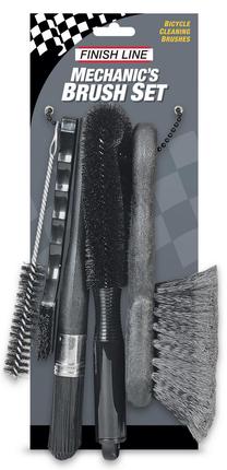 Dviračių valymo komplektas Finish Line Brush Set TOOL931, plastikas/nailonas/metalas, juoda sp., 5 vnt.