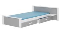 Vaikiška lova ADRK Aldex Shelf, balta sp./pilka sp., 80 x 180 cm, su patalynės dėže, su čiužiniu