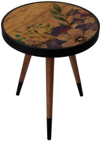 Kavos staliukas Kalune Design Circle Wooden Flower, tamsiai ruda sp., 45 cm x 45 cm x 45 cm