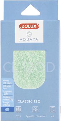 Piederumi filtram Zolux Aquaya Anti-Algae Foam Classic 120, zaļa krās.