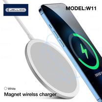 Belaidis įkroviklis Jellico W11 Magnetic Fix, Qi Wireless/USB-C, balta sp., 15 W