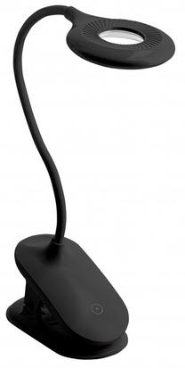 Galda lampa ar skavu GTV Ringo LB-RIN4W-10-DEC, LED, 4W, melna krās./melna krās.