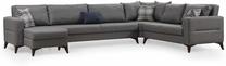 Kampinė sofa - lova Atelier Del Sofa Kristal, tamsiai pilka sp., 90 x 367 cm x 86 cm