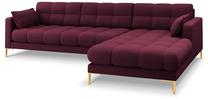 Kampinė sofa Micadoni Home Mamaia MIC_RC_78_E1_MAMAIA7, bordo sp., dešininė, 293 x 185 cm x 75 cm