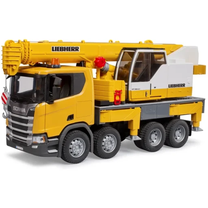 Žaislinis kranas Bruder Scania Super 560R & Liebherr Crane BR-03571, 1:16, balta sp.