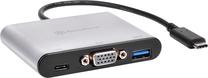 Adapteris SilverStone USB-C - VGA/USB/USB-C SST-EP06C USB-C male, VGA/USB/USB-C female, pelēka krās.