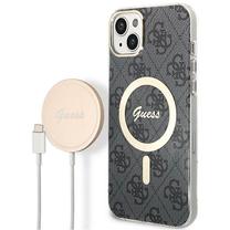 Telefona maciņa un lādētāja komplekts Guess BUGUHMP14MH4EACSK, melna krās., Apple