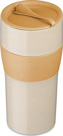 Plastikust klaas Koziol Aroma To Go XL, 700 ml, plastik, kuld v./beež v.