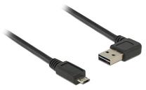 Vads Delock USB 2.0 A male, Micro USB 2.0 B male, 1 m, melna krās.