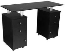 Rakstāmgalds ar atvilktnēm ActivEshop Cosmetic Desk 317, 120 cm x 60 cm, 80 cm, melna krās.