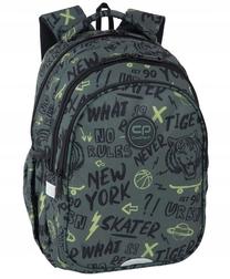 Mokyklinė kuprinė CoolPack Jerry Tiger, juoda sp./geltona sp./pilka sp., 39 cm x 28 cm x 15 cm