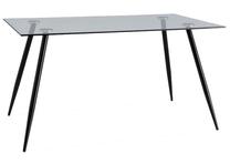 Stalas, skaidri sp./juoda sp., 140 cm x 80 cm x 75 cm
