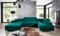 Kampinė sofa Eduardo Kronos 19, žalia sp., dešininė, 202 x 345 cm x 90 cm