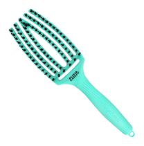 Matu birste Olivia Garden Fingerbrush Combo Detangling, piparmētra (mint) krās.