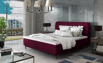 Lova dvigulė Asteria Mat Velvet 68, Matt Velvet 68 Pasy 2, 160 x 200 cm, tamsiai violetinė sp., su čiužiniu, su grotelėmis