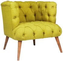 Krėslas Hanah Home West Monroe Pistachio, geltona sp./žalia sp., 80 cm x 75 cm x 76 cm