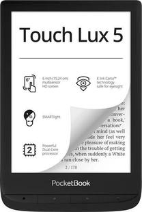 Elektroninė knygų skaityklė Pocketbook Touch Lux 5, 8 GB, su apšvietimu, juoda sp., 6" Prekė su pažeista pakuote.