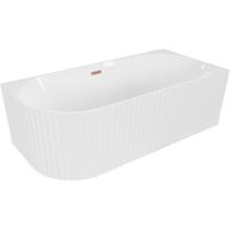 Vonia su sienele, laisvai pastatoma Mexen Gia Right, 150 cm x 75 cm x 58 cm, ovalas, balta sp./vario sp.