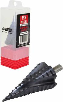 Pakopinis grąžtas AWTools AW40934BL, metalas/plienui/plastikas, hss-tialn, cilindrinis, 4-39 mm x 10 cm