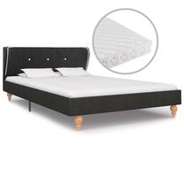 Lova dvigulė VLX Fabric 277355, 120 x 200 cm, tamsiai pilka sp., su čiužiniu, su grotelėmis