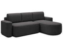 Kampinė sofa - lova Aurumm Enjoy 05, tamsiai pilka sp., dešininė, 180 x 285 cm x 92 cm