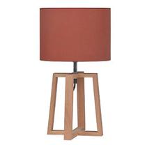 Galda stāvlampas Home4you Wooden DH07190, E14, 40W, sarkana krās./brūna krās.